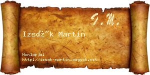 Izsák Martin névjegykártya