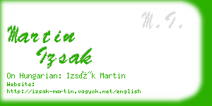 martin izsak business card